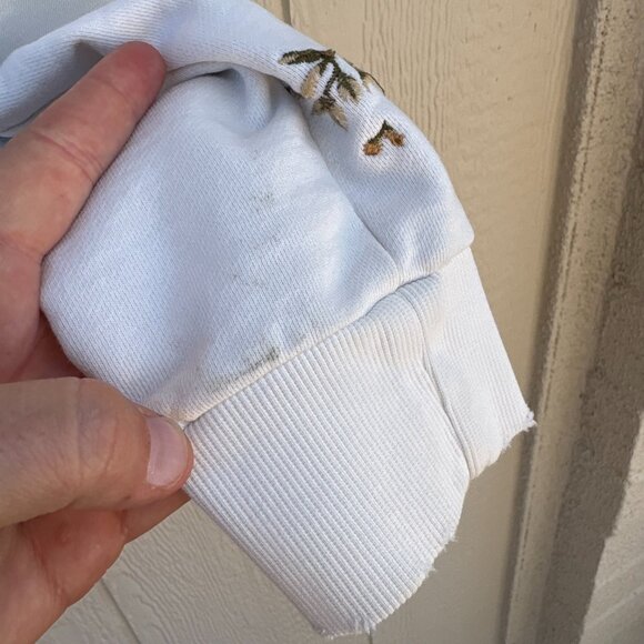 Driftwood Teddy Full Zip Hoodie Women's Medium White Floral Embroidered Western - Picture 7 of 11